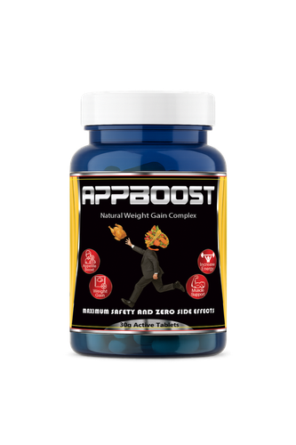 جعبه قرص آپبست AppBoost، مکمل ۱۰۰٪ طبیعی برای افزایش اشتها و افزایش وزن سالم؛ حاوی ویتامینها و مینرالهای کلیدی