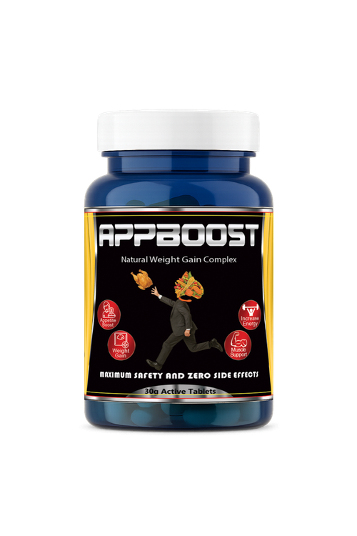 جعبه قرص آپبست AppBoost، مکمل ۱۰۰٪ طبیعی برای افزایش اشتها و افزایش وزن سالم؛ حاوی ویتامینها و مینرالهای کلیدی