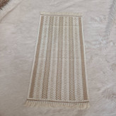 ست رومیزی چهار تکه مکرومهبافی طرح مینیمال | شامل رانر، رومیزی و دو عسلی